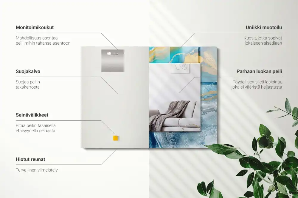 Specchio rettangolare decoro Resina di marmo astratta