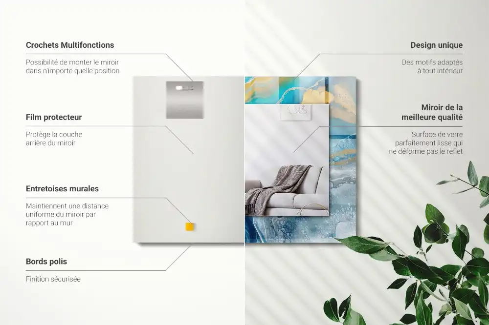 Specchio rettangolare decoro Resina di marmo astratta