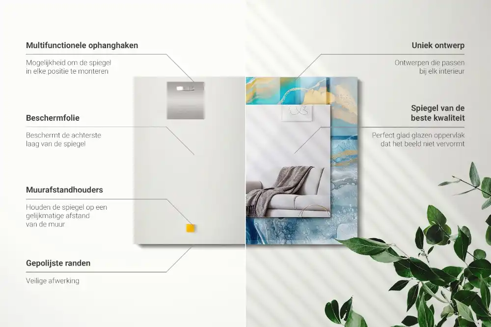 Specchio rettangolare decoro Resina di marmo astratta