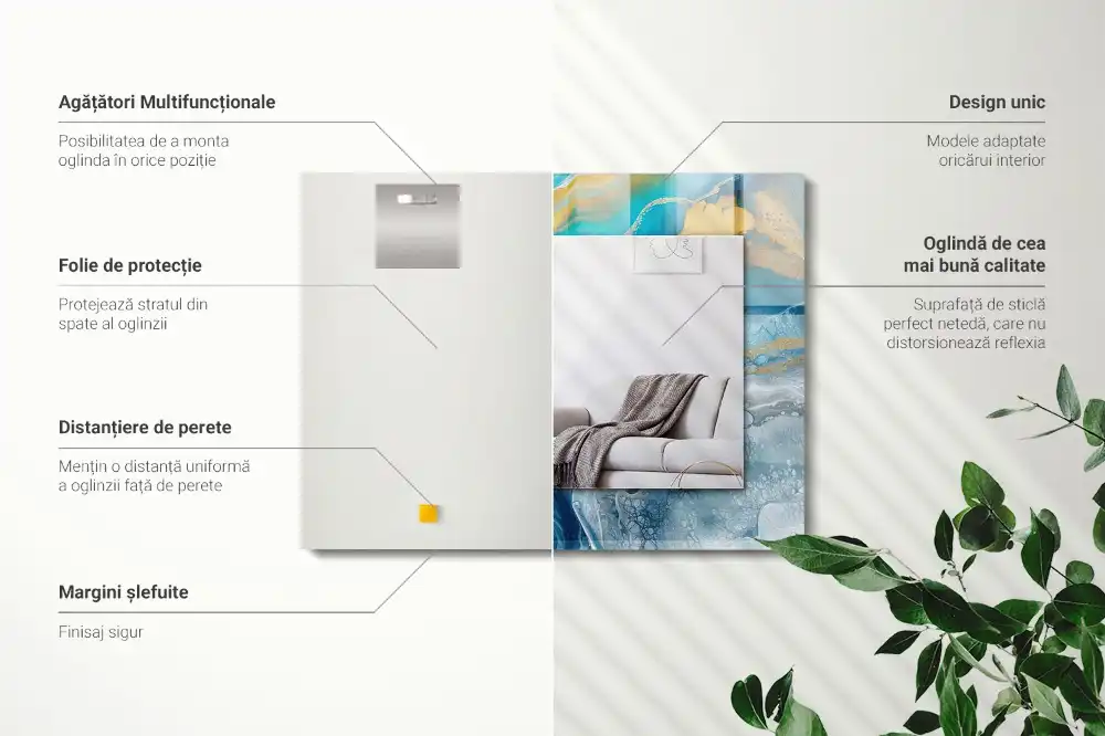 Specchio rettangolare decoro Resina di marmo astratta