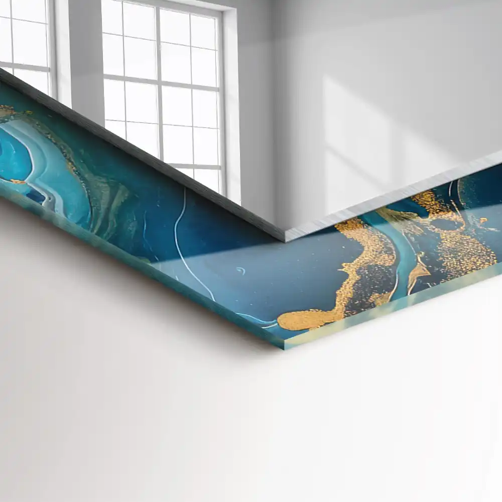 Specchio rettangolare decoro Resina di marmo astratta