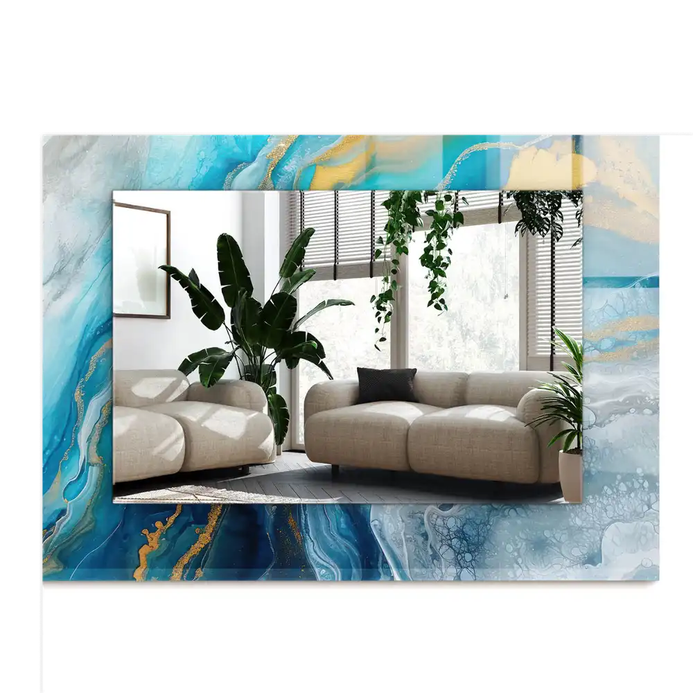 Specchio rettangolare decoro Resina di marmo astratta