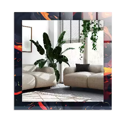 Specchio rettangolare stampato Lava vulcanica