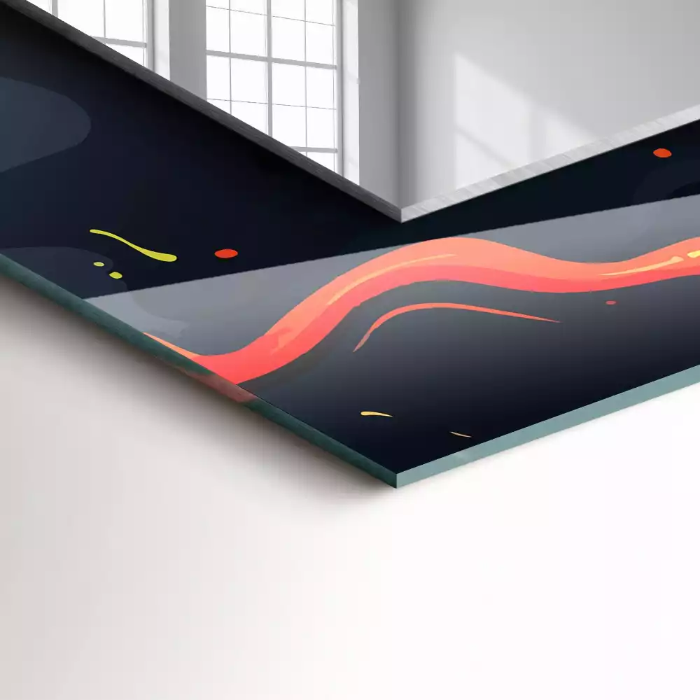 Specchio rettangolare stampato Lava vulcanica