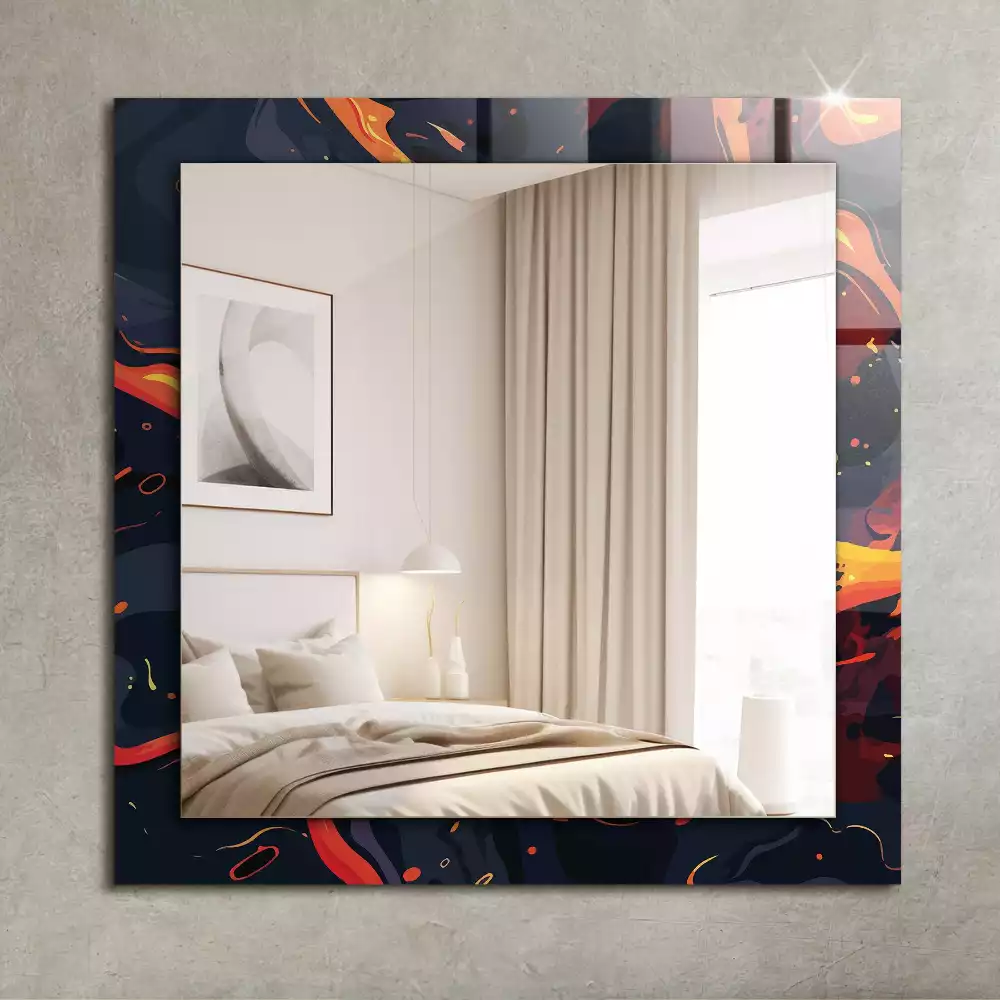 Specchio rettangolare stampato Lava vulcanica