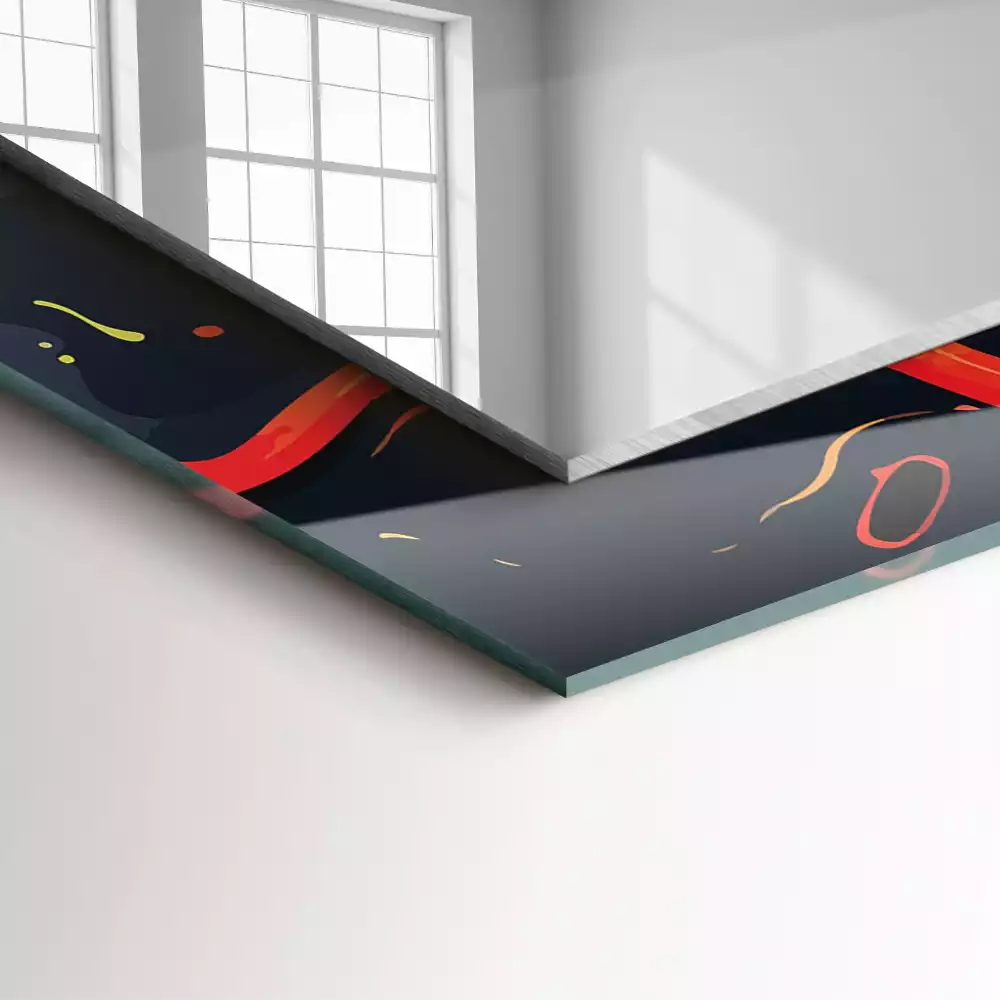 Specchio rettangolare stampato Lava vulcanica