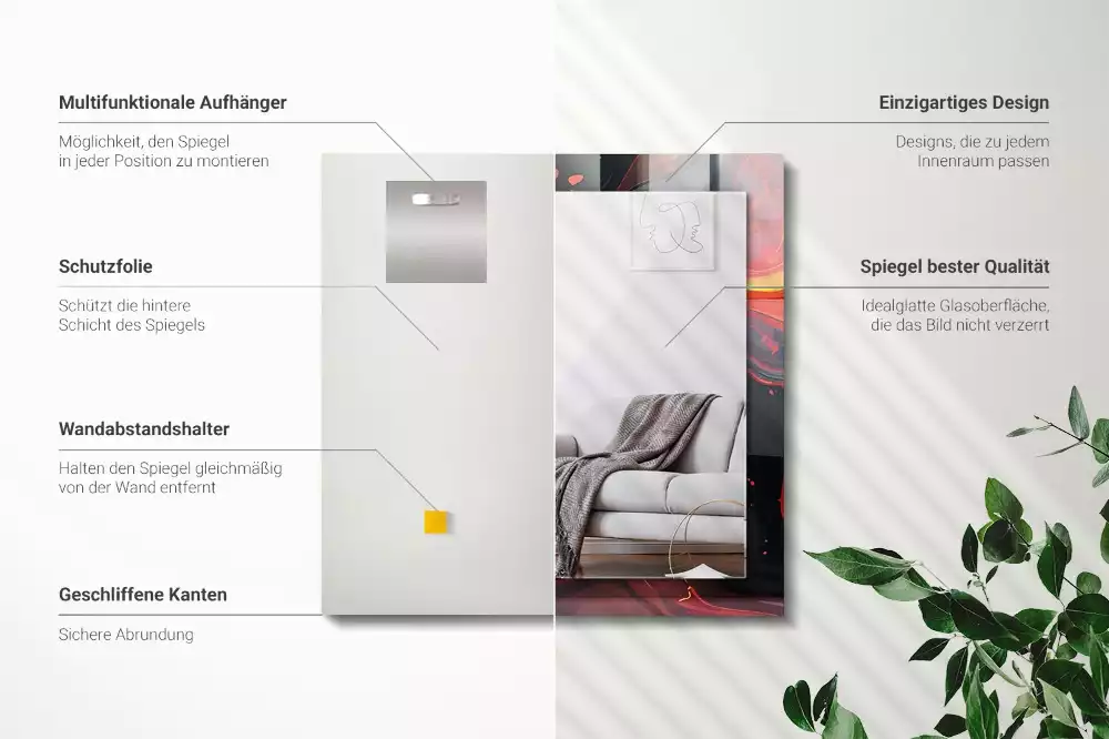 Specchio rettangolare decoro Lava astratta