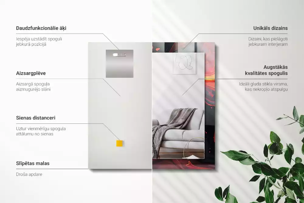 Specchio rettangolare decoro Lava astratta