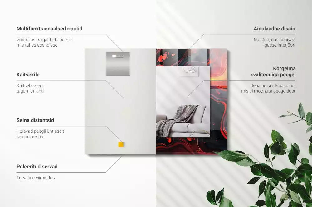 Specchio rettangolare decoro Lava astratta