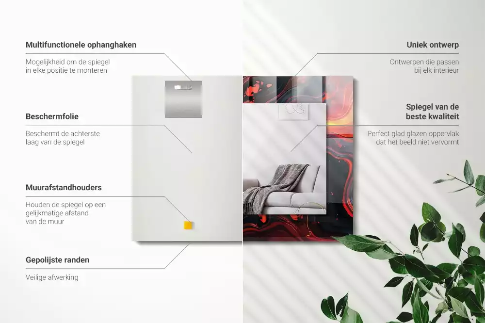 Specchio rettangolare decoro Lava astratta