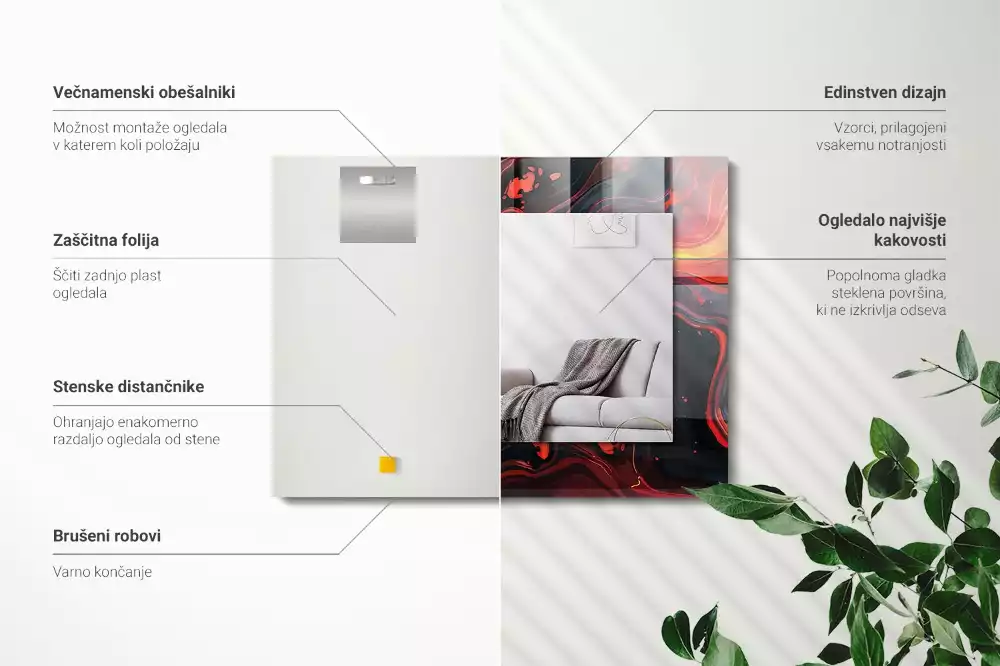 Specchio rettangolare decoro Lava astratta