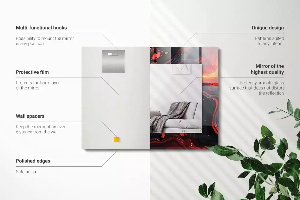 Specchio rettangolare decoro Lava astratta