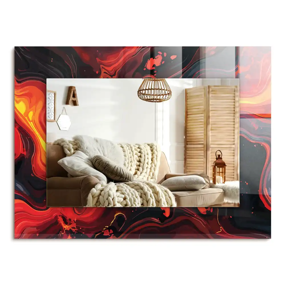 Specchio rettangolare decoro Lava astratta