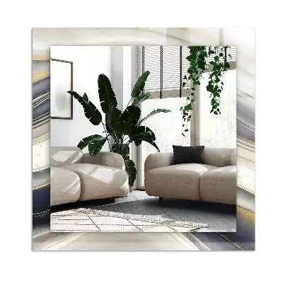 Specchio rettangolare con cornice stampata Onde di colore astratte