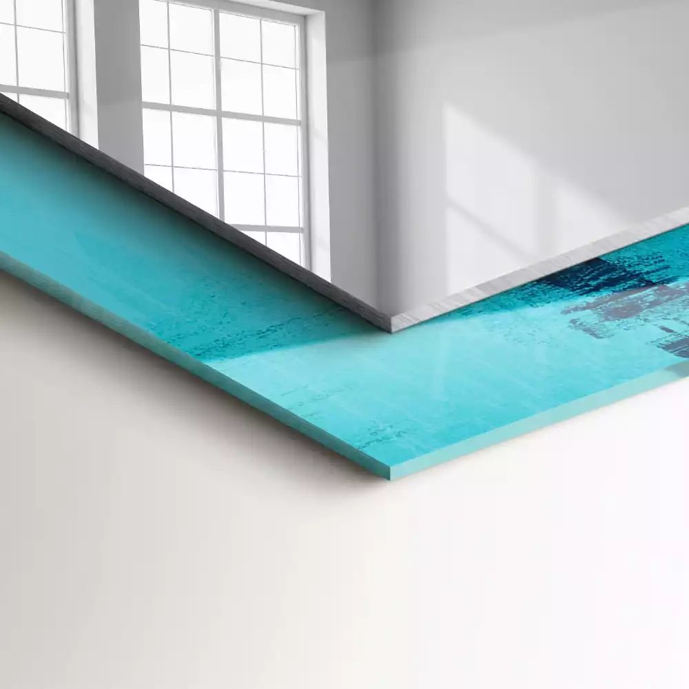 Specchio rettangolare stampato Arte astratta blu