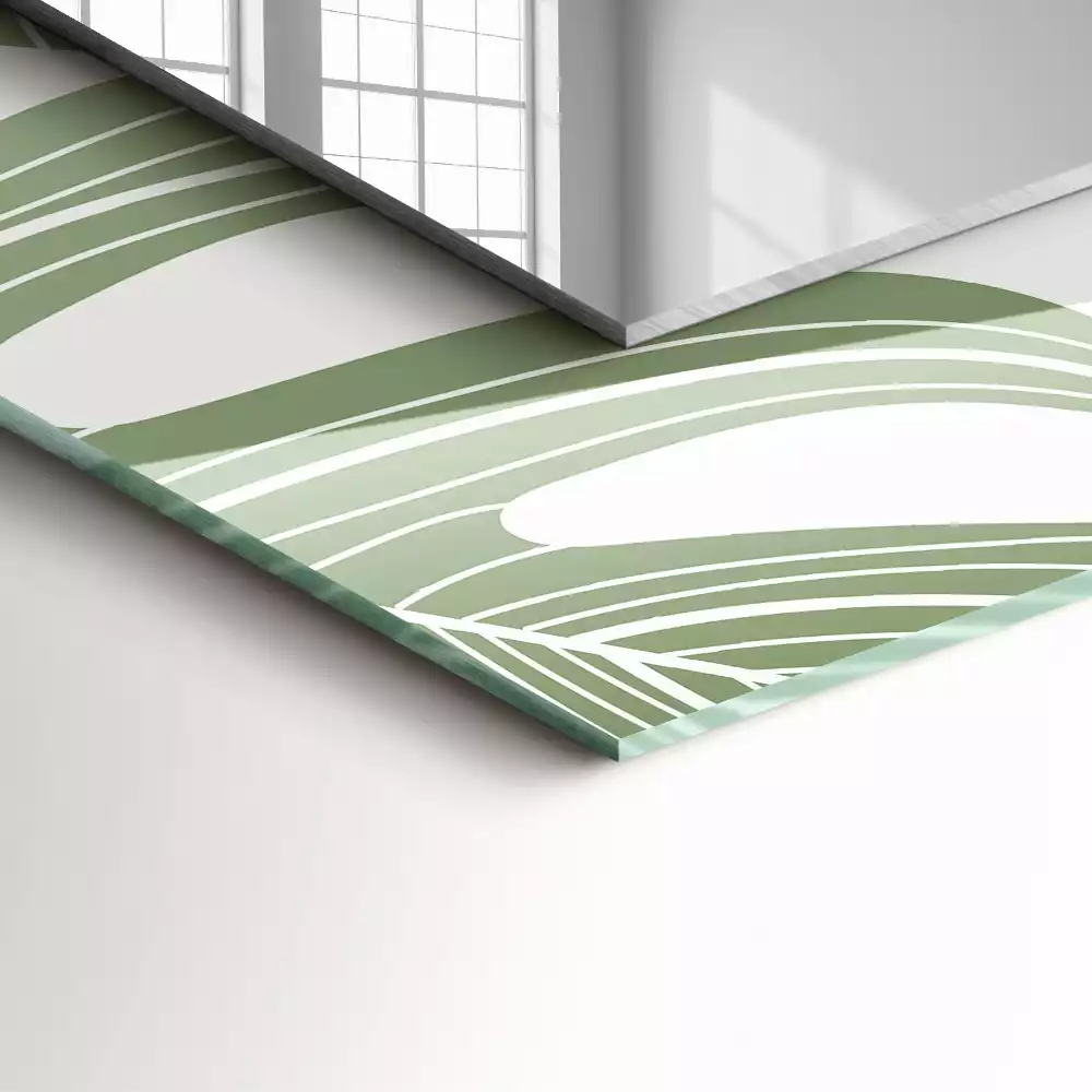 Specchio rettangolare con cornice stampata Foglie di Monstera