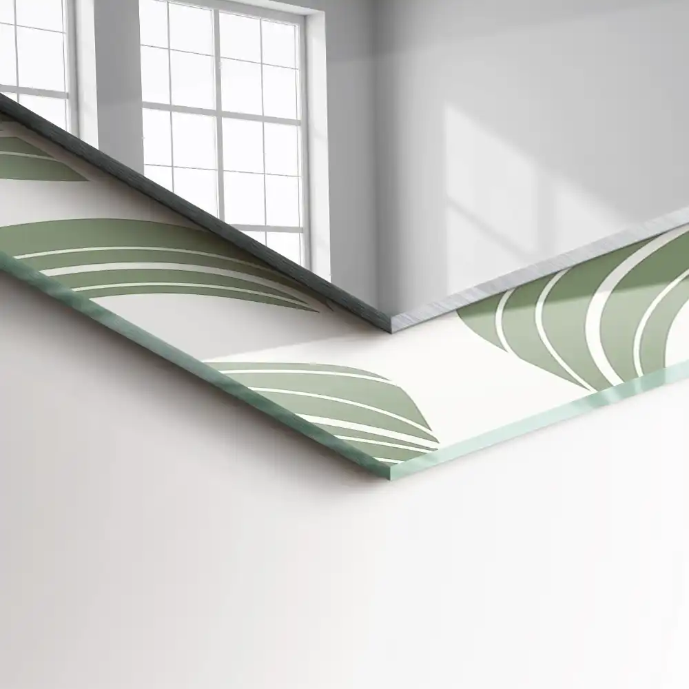 Specchio rettangolare con cornice stampata Foglie di Monstera