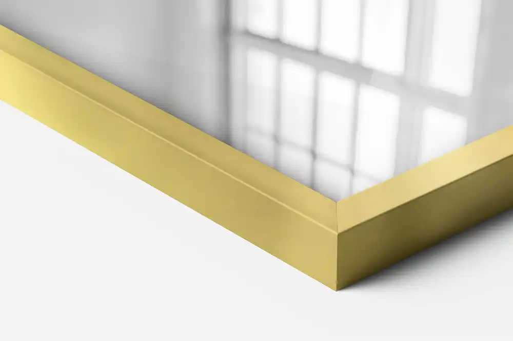 Specchio rettangolare cornice dorata sospeso