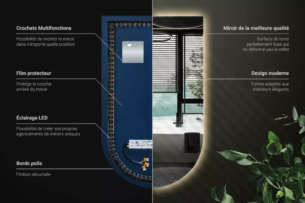 Specchio ad arco con illuminazione a LED