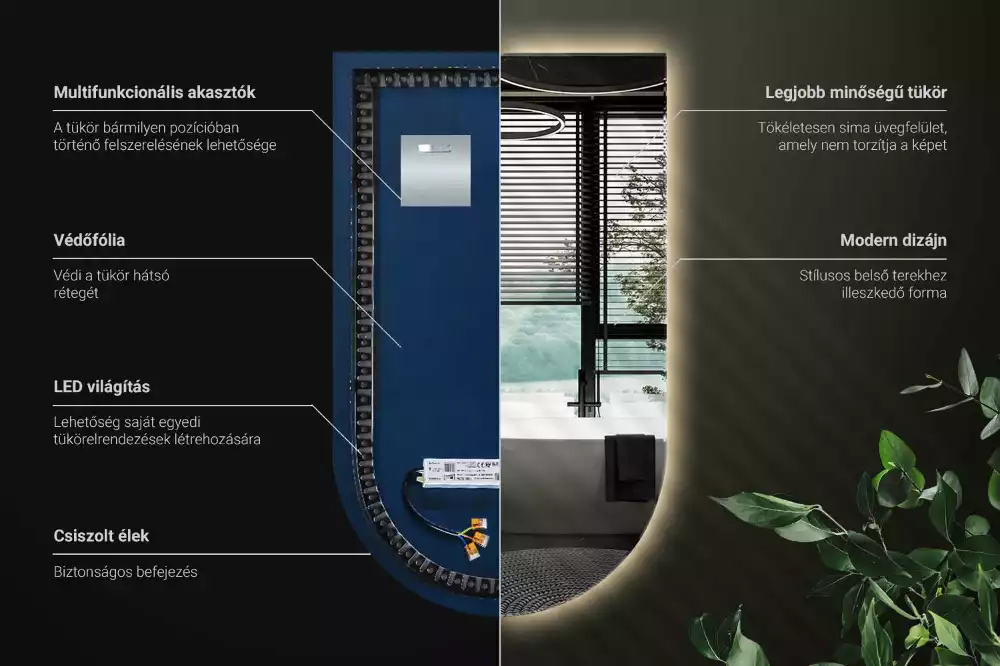 Specchio ad arco con illuminazione a LED