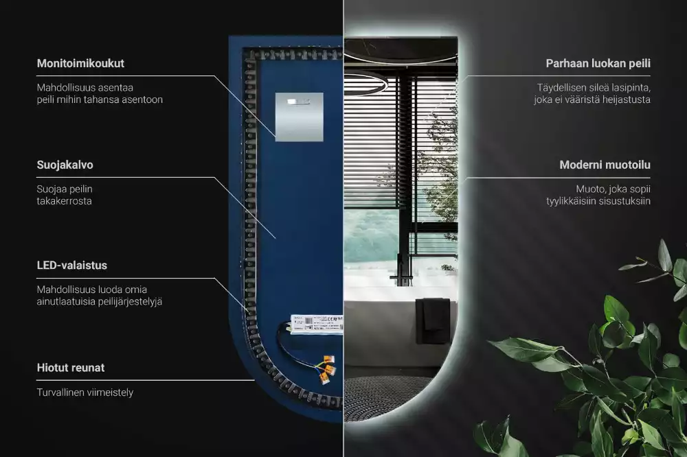 Specchio ad arco con illuminazione a LED