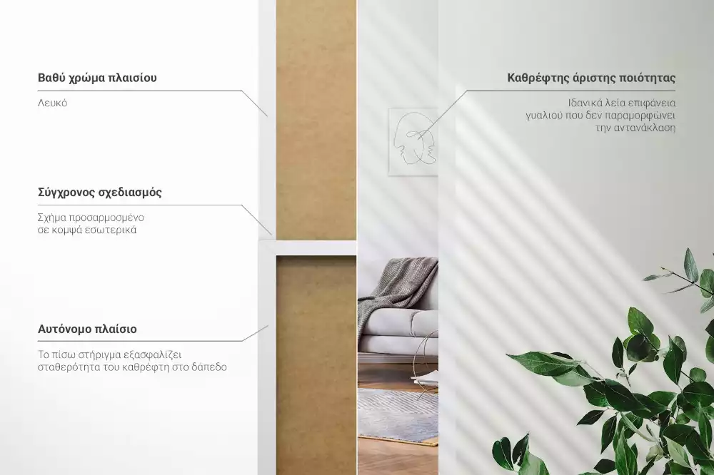 Specchio da terra con cornice bianca