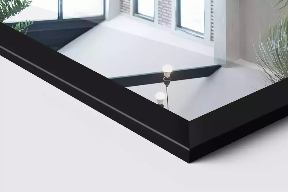 Specchio da terra con cornice nera