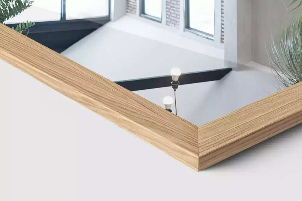 Specchio da terra con cornice colore quercia