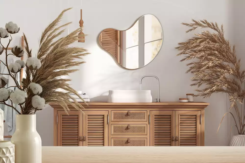 Specchio organico senza cornice appeso