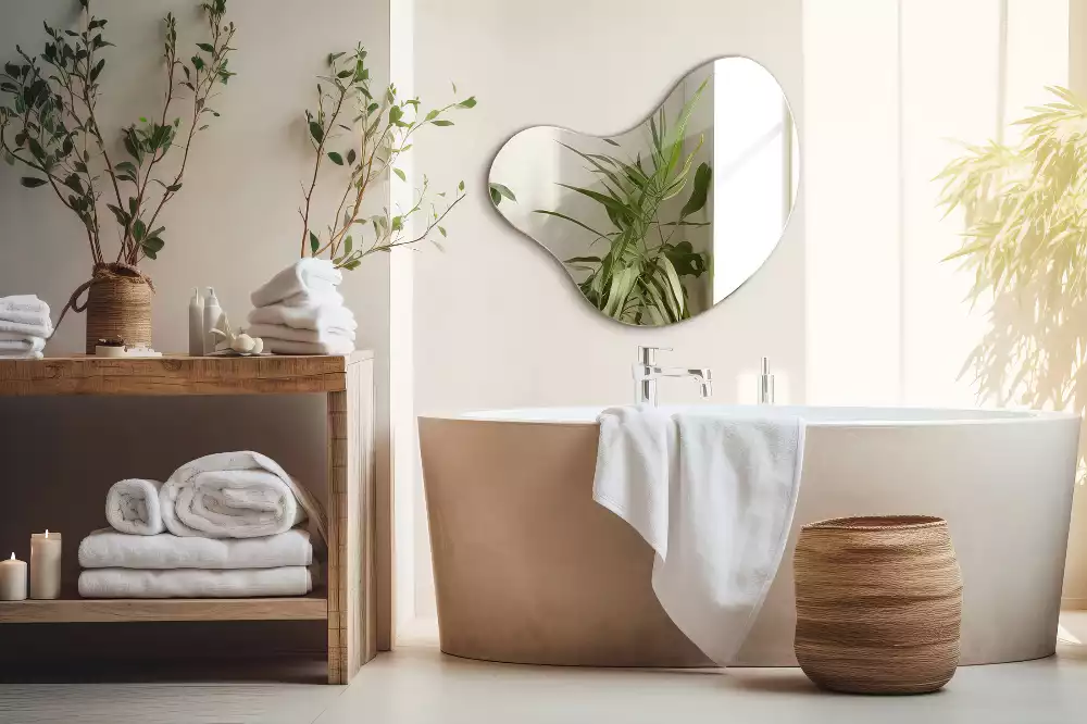 Specchio organico senza cornice appeso