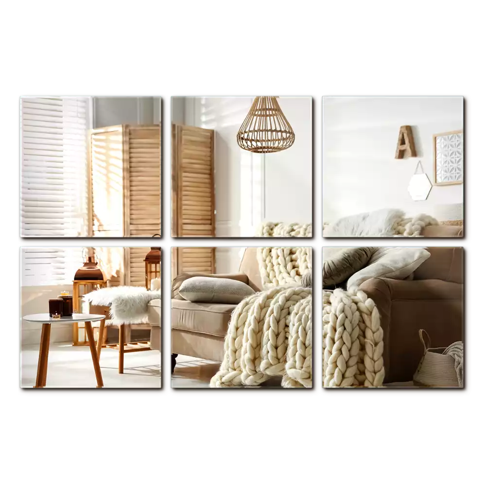 Piastrelle specchio adesive decorativo quadrato
