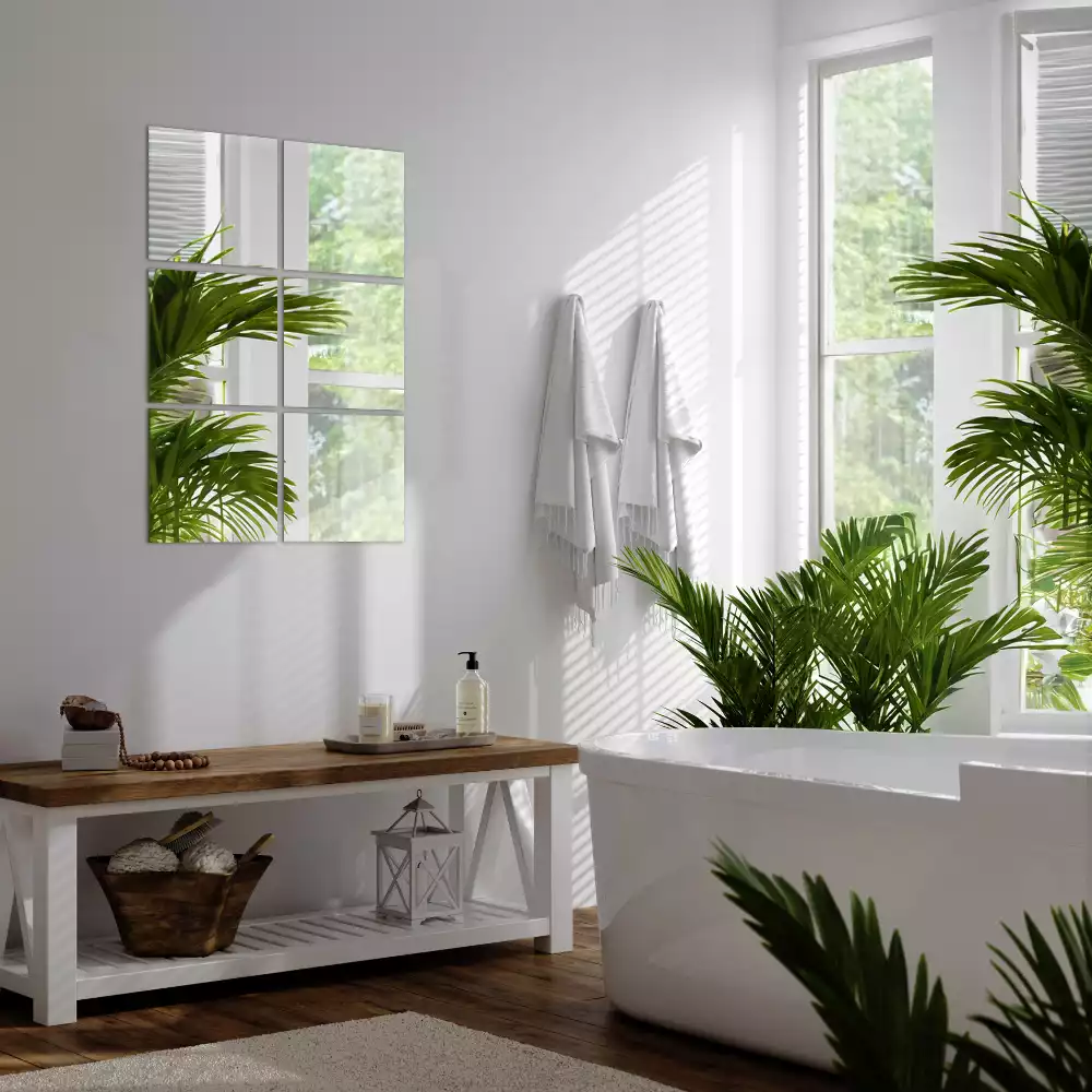 Piastrelle specchio adesive decorativo quadrato