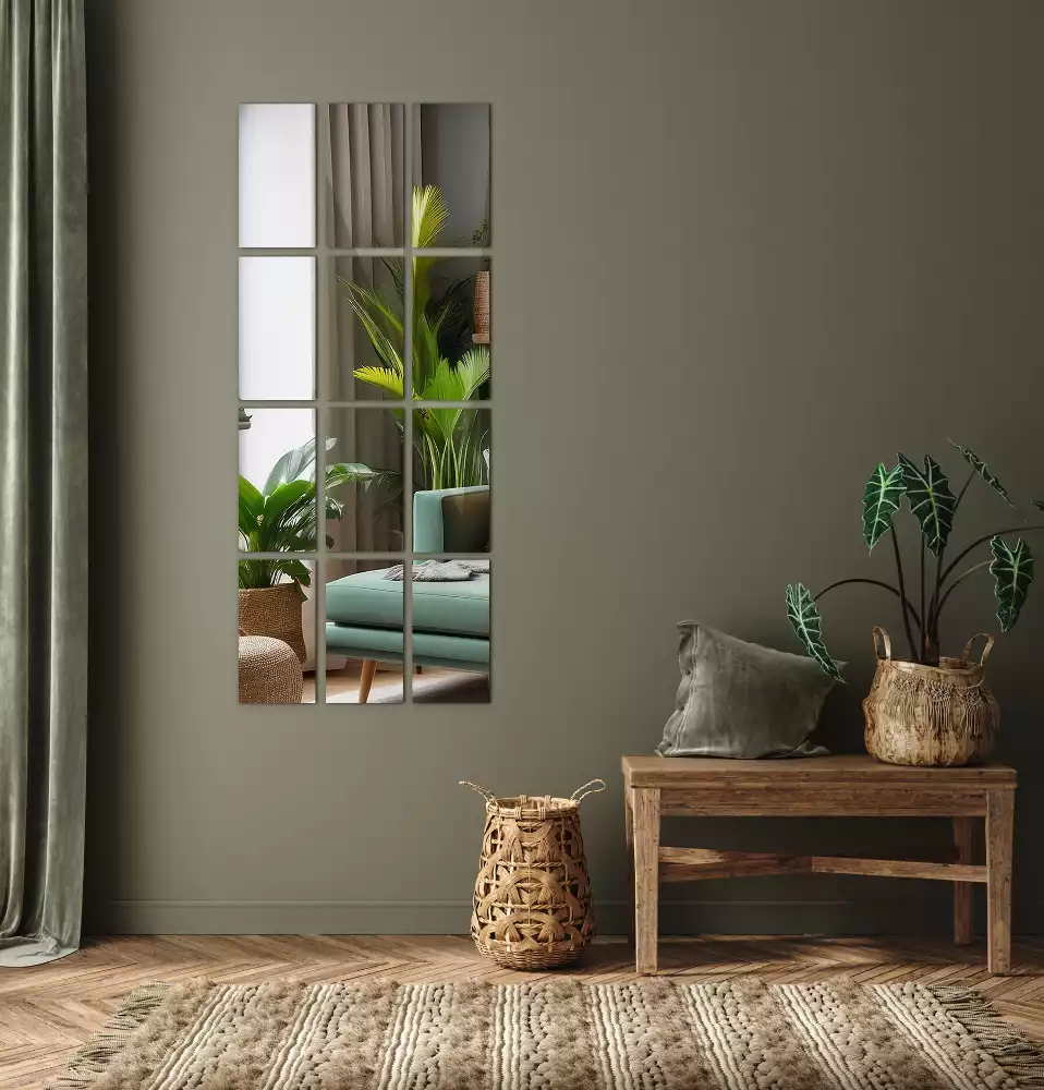 Piastrelle rettangolari a specchio autoadesivo