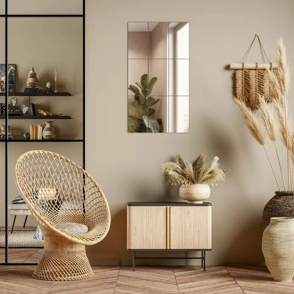 Piastrelle rettangolari a specchio autoadesivo