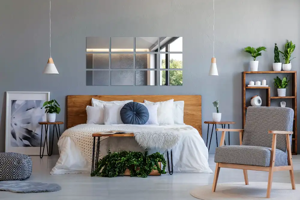 Piastrelle rettangolari a specchio autoadesivo