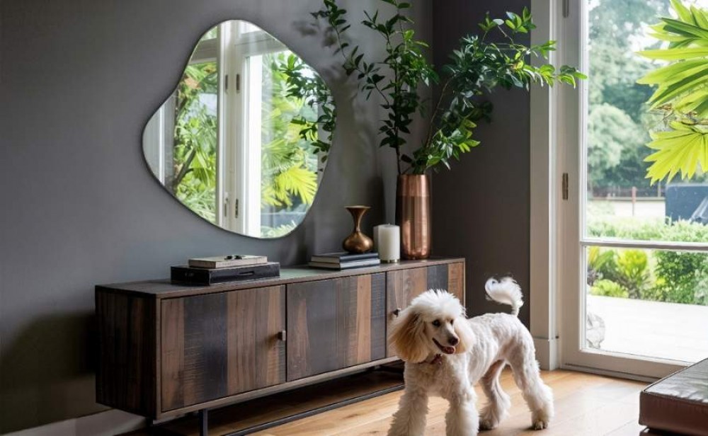 Specchio sopra la cassettiera nell