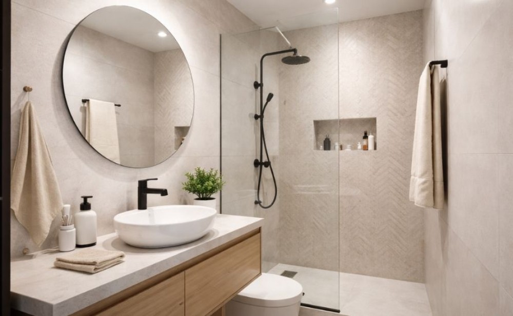 piccolo bagno con doccia